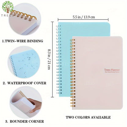 1pc A5 coil notebook with aesthetic value, fashionable college student office and Instagram style. Artistic and clean, school supplies for back to school.