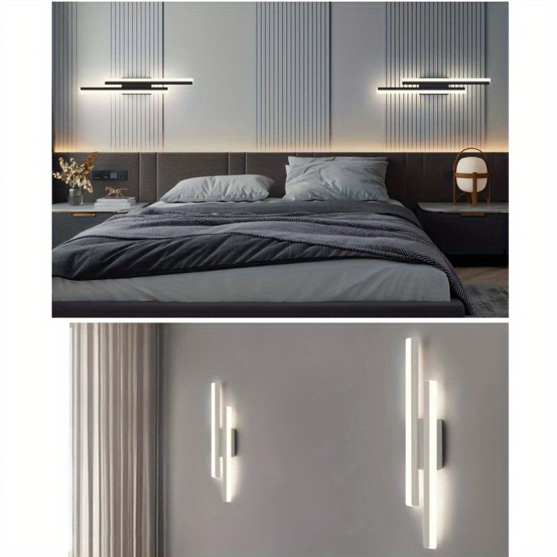 Sleek LED wall sconce with aluminum shade, flush mount, 3000K, hardwired for bedroom, 110V-240V.