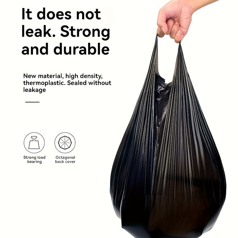 The pack contains 100 tablets and 5 packs of small disposable trash bags, perfect for storing waste and cleaning different areas like the living room, bedroom, kitchen, and bathroom.