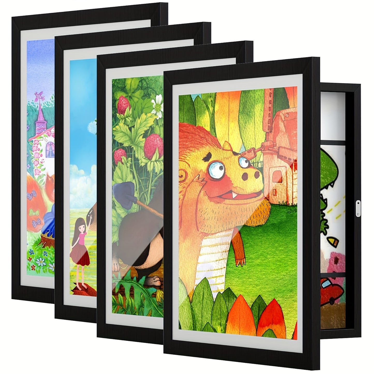 Front-opening picture frame set for 150 horizontal and vertical paintings or 3D crafts, perfect for home or office decor on holidays.