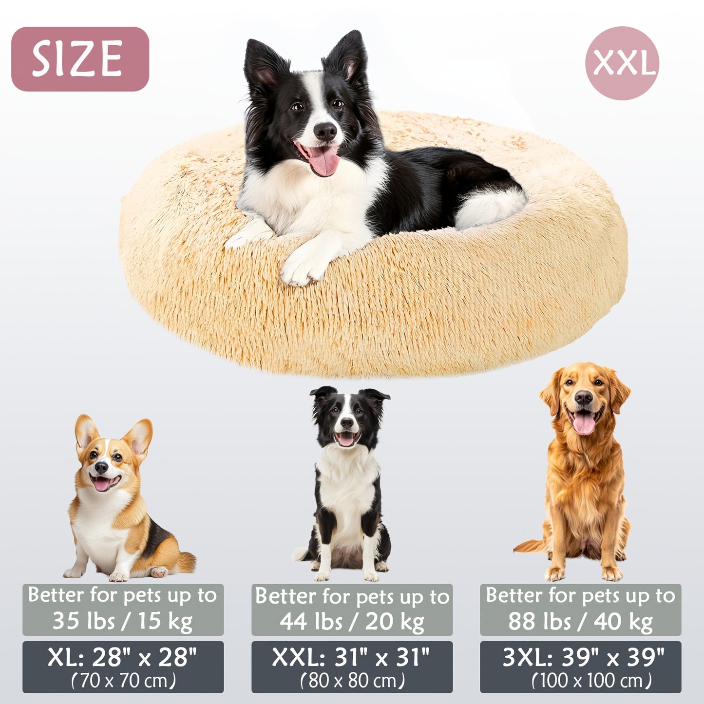 Cozy round pet bed for dogs, ideal for autumn and winter indoor sleeping.