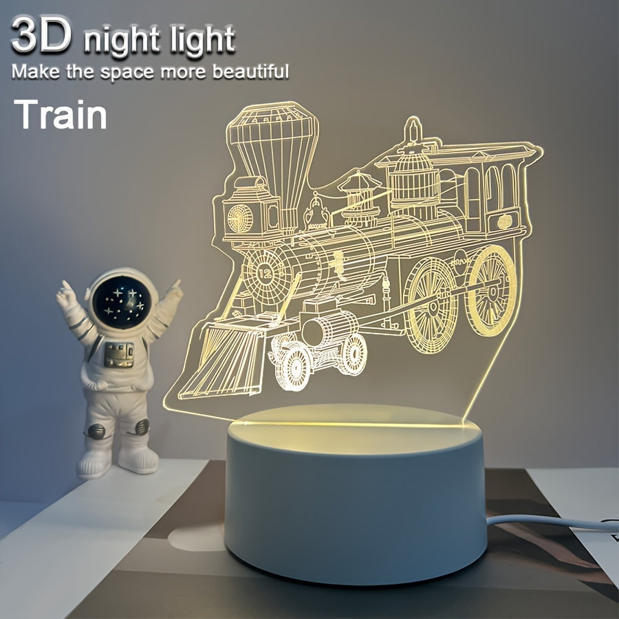 Celebrate Eid Al-Adha in style with this 3D Train Night Light. Perfect for decorating your study, bedroom, or gaming room, this LED warm light plug-in version makes a great birthday or Christmas gift.