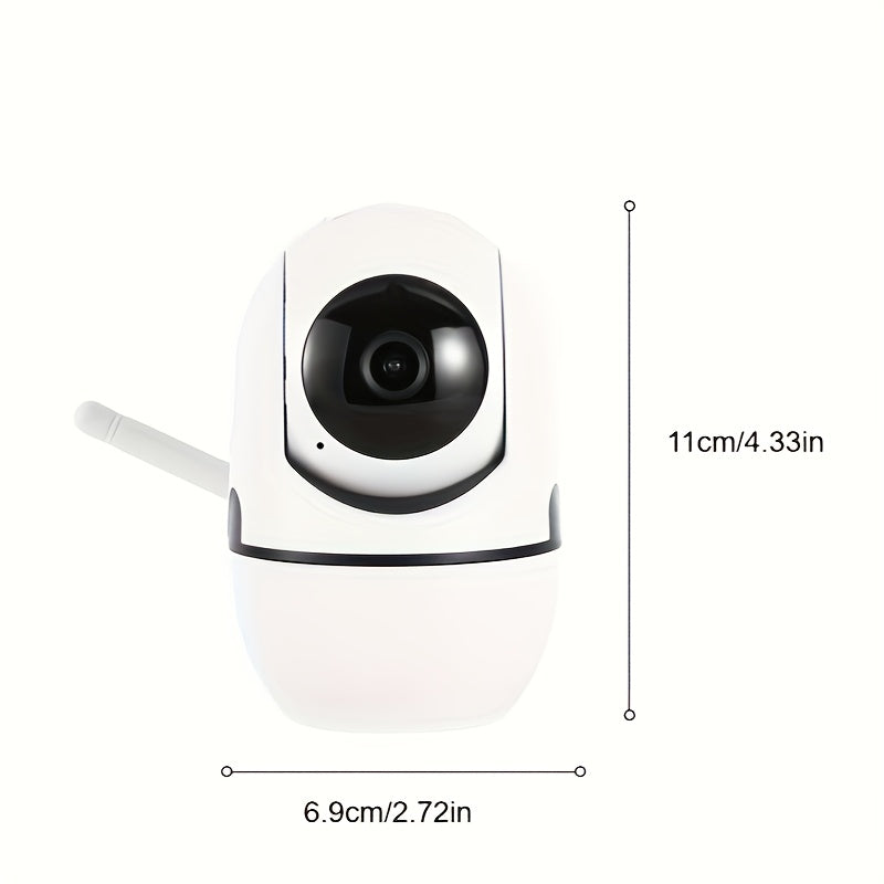 Smart Security Camera with HD resolution of 1080p, equipped with Wi-Fi connectivity and features Pan/Tilt/Zoom capabilities, Color Night Vision, and Motion Tracking. Ideal for monitoring pets both indoors and outdoors.