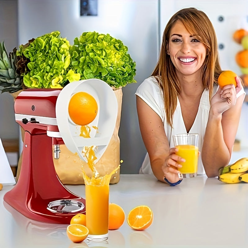 Experience the convenience of the Citrus Juicer Attachment. This vibrant lemon and orange fruit press is designed to fit 4.5-5 quart stainless steel bowls, and includes a mixing bowl cover and pouring shield for easy use. Ideal for fresh juice at home