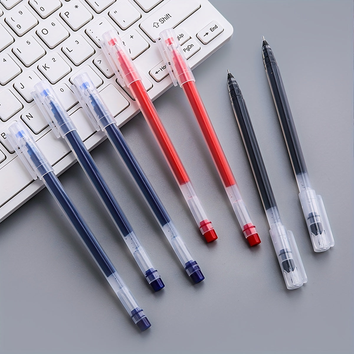 Large capacity gel pens in 0.5mm needle tube, 6 or 10 pcs, ideal for students and office writing.