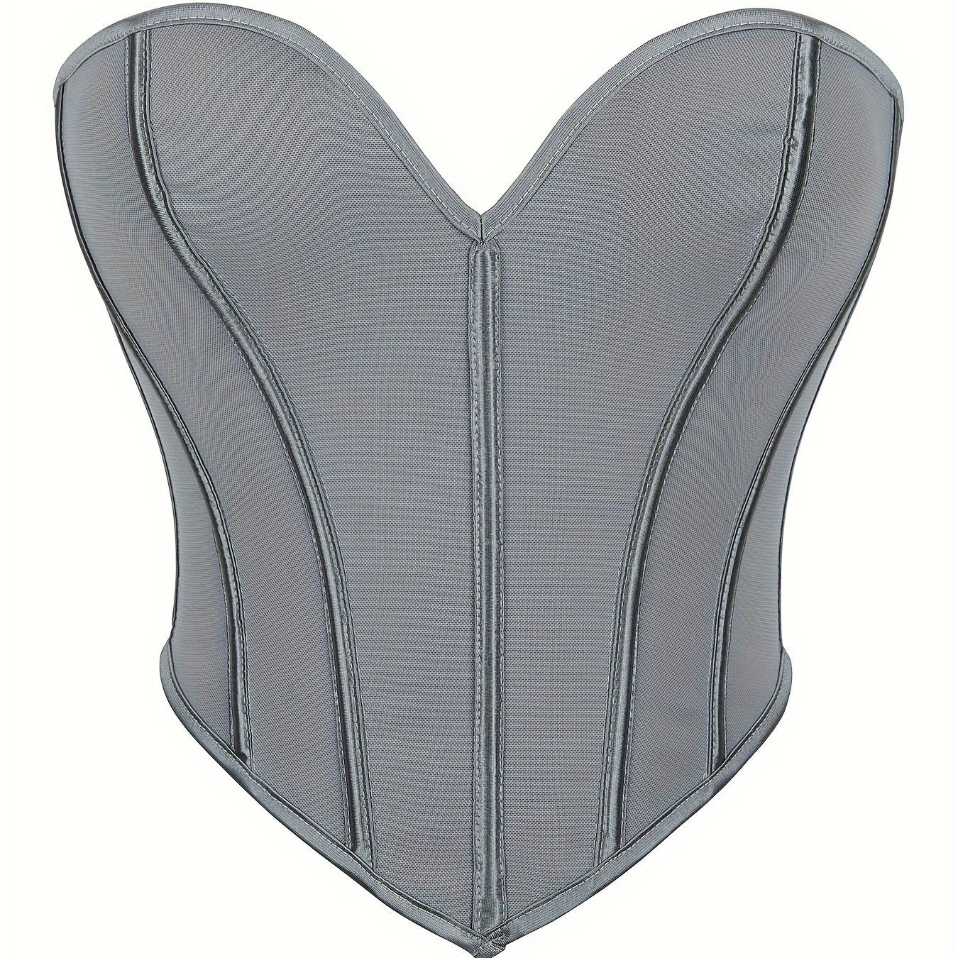 Solid corset bustier with tummy control and lace-up detail, women's lingerie and shapewear.