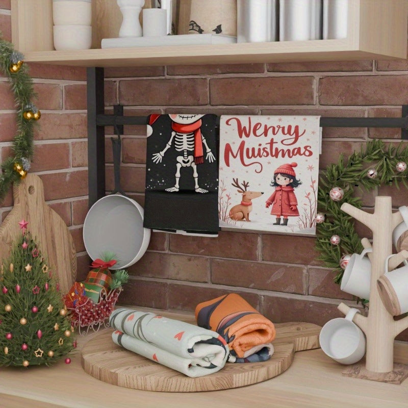 Set of four 45.72*66.04cm Christmas Decorations Soft Towels for the Kitchen with Snowman Farmhouse Design - Perfect Christmas Gift and Decorative Accent from JVPNY