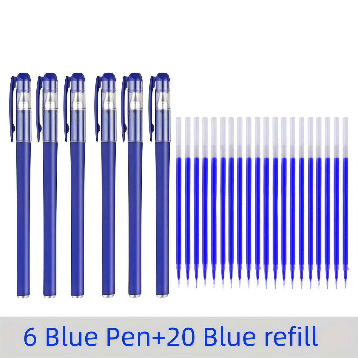 26-piece gel pen set in black, blue, and red ink with 0.5mm tips, perfect for students and offices.