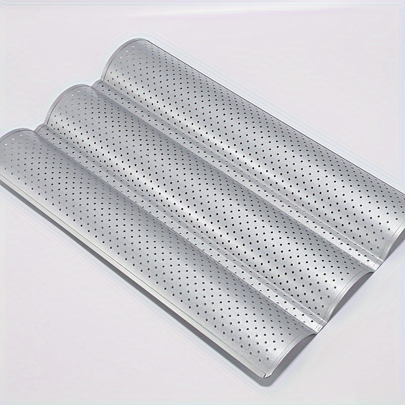 Baguette Baking Pan: Non-stick, One-pack with Mesh Mold and Options for 2, 3, or 4 Slots