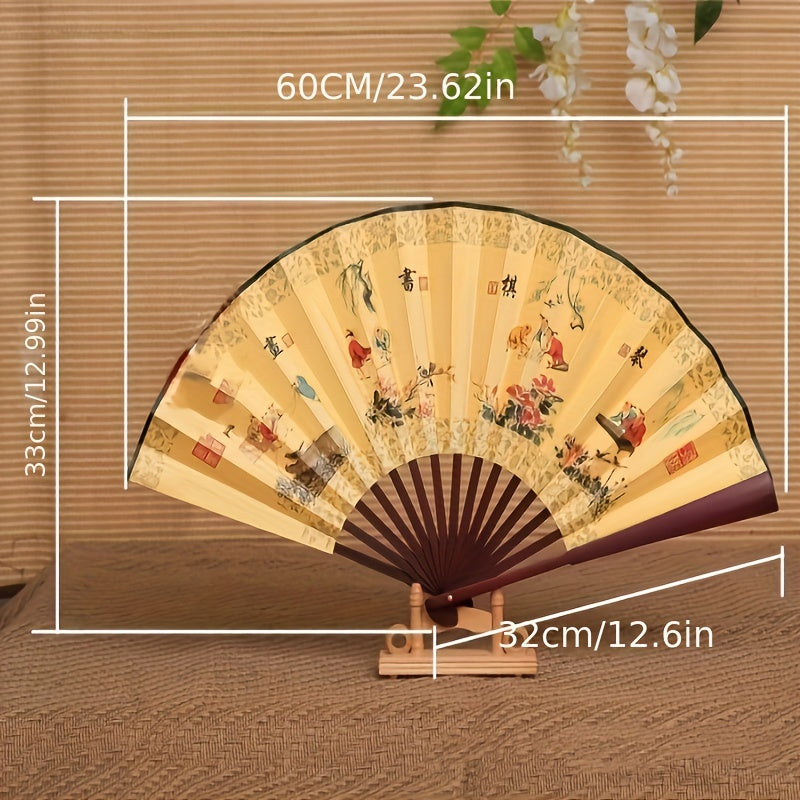 Stylish Chinese Traditional Folding Fan - Made of Bamboo, Ideal for Cooling in Summer & Photography, Perfect Chinese Style Photo Prop