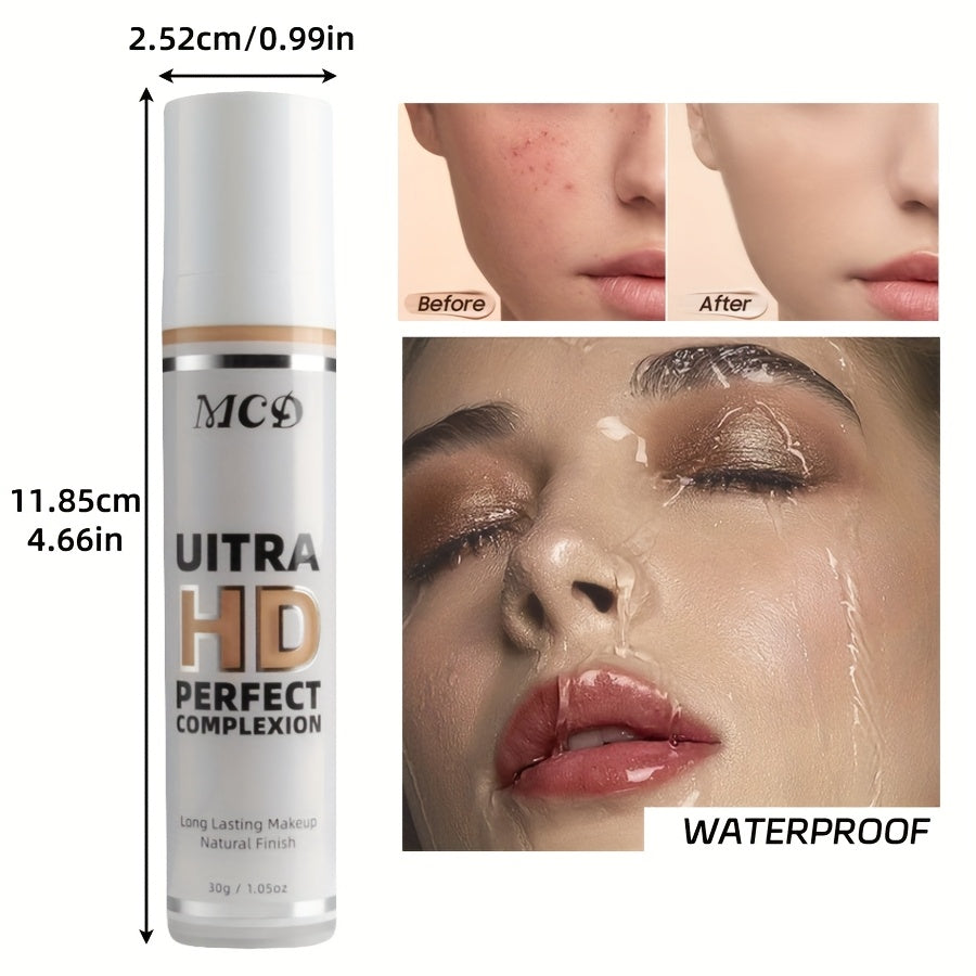 MC Ultra HD Perfect Complexion Liquid Foundation - Matte, Waterproof, Invisible Pores, Natural Shine, Long-Lasting, All Skin Types