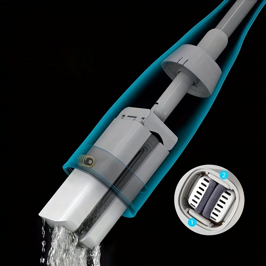 Multi-functional Stainless Steel Dual-Action Rotating Mop for Wet and Dry Cleaning - Ideal for Bathroom, Toilet, Kitchen, Floor, and Furniture Cleaning