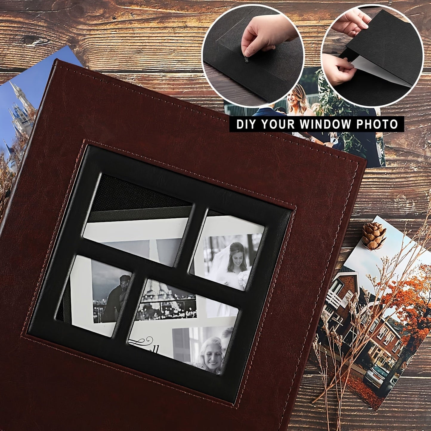 This faux leather photo album has a super large capacity for holding 500 horizontal and vertical 4x6 photos. It is perfect for capturing family anniversaries, weddings, travel memories, couple growth milestones, birthday parties, Halloween, Christmas