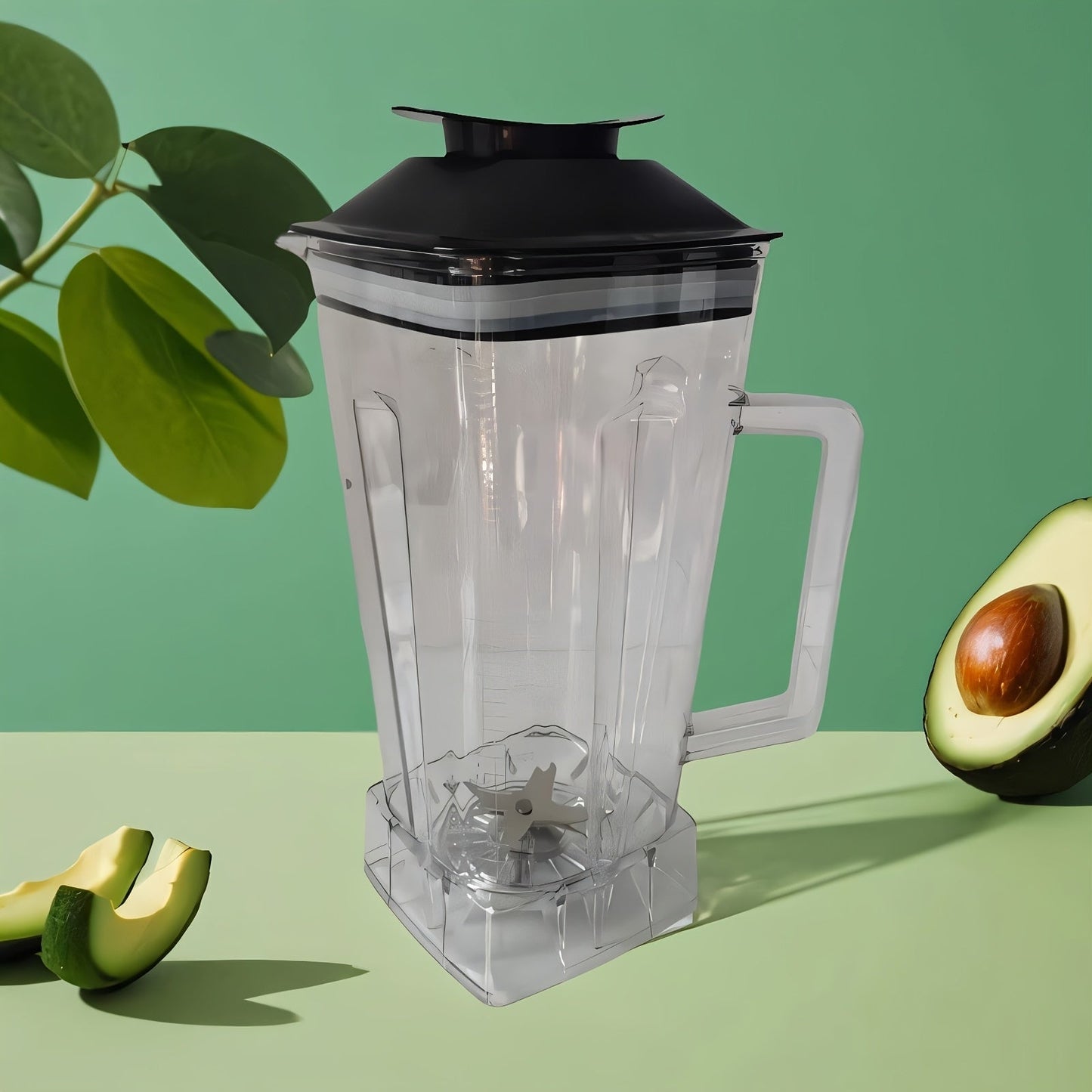 '- "High-Quality 2L Blender Pitcher with Handle, Made from Food-Grade Plastic, Ideal for Making Smoothies, Soups, and Purees. Comes with Spiral Blade and Foam Lid, Compatible with High-Speed Blender Base