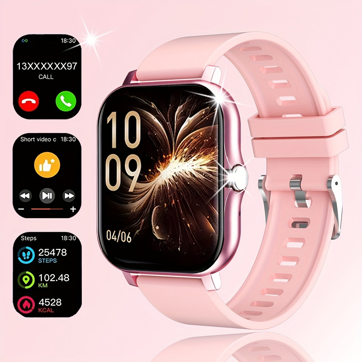 2024 New 1.83 Inch Touch Dual Strap Sports Smart Watch for Men and Women, with Calling and Exercise Tracking features. Compatible with Android and iPhone.