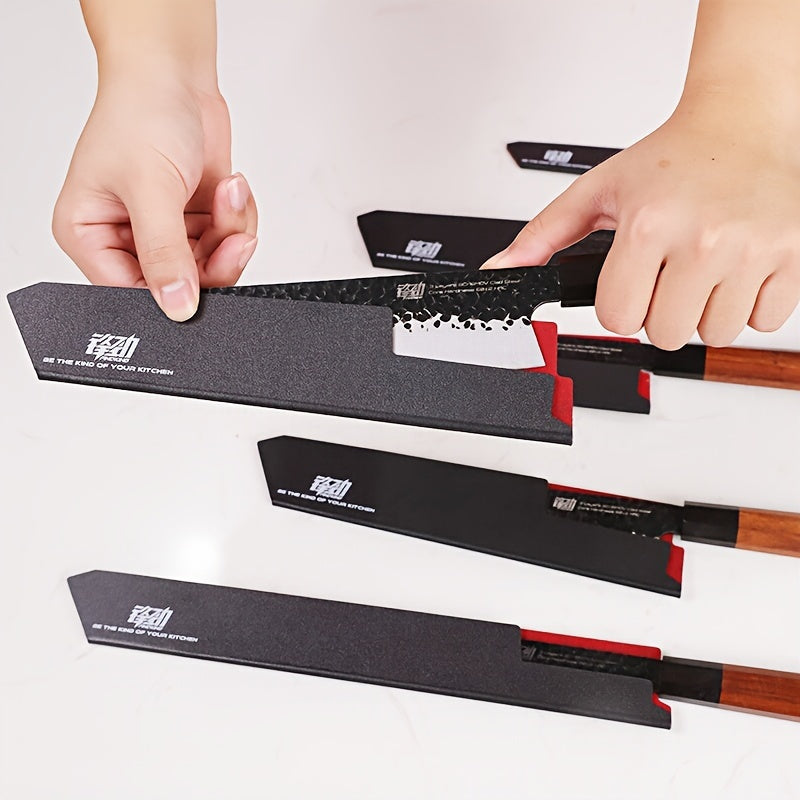 Discover the FINDKING Brand 4-12 Piece Knife Edge Guard Set in a Universal Black PP Plastic Sheath. This Non-Toxic knife protector ensures safe and convenient storage for your Chef Kitchen Knives.