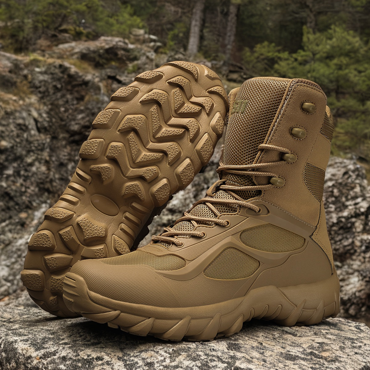 Sturdy Men's Hiking Boots with Breathable, Shock-Absorbing Design for Outdoor and Casual Use