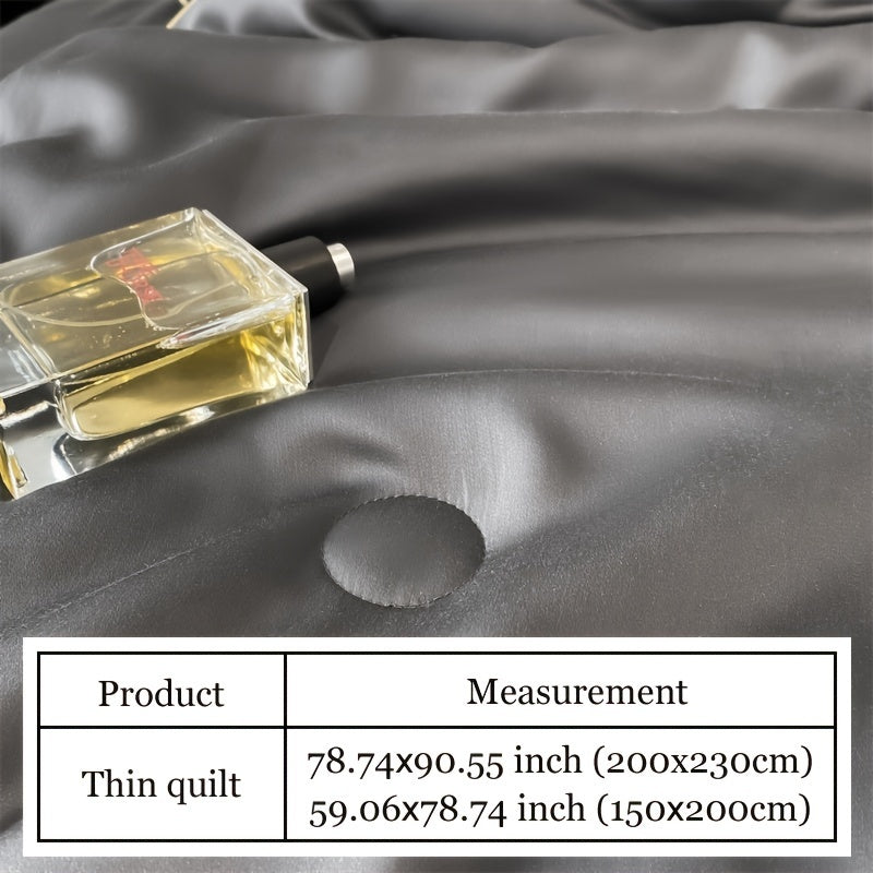 Dreamacity Elegant Summer Quilt - Luxurious Golden Embroidery on Soft, Skin-Friendly 100% Ultrafine Microfiber. Vintage Style Lightweight Cooling Bedding, Machine Washable in Grey. 90g Fabric Weight, Quilting Fabric Only. (Pillowcase & Sheet Not Included)