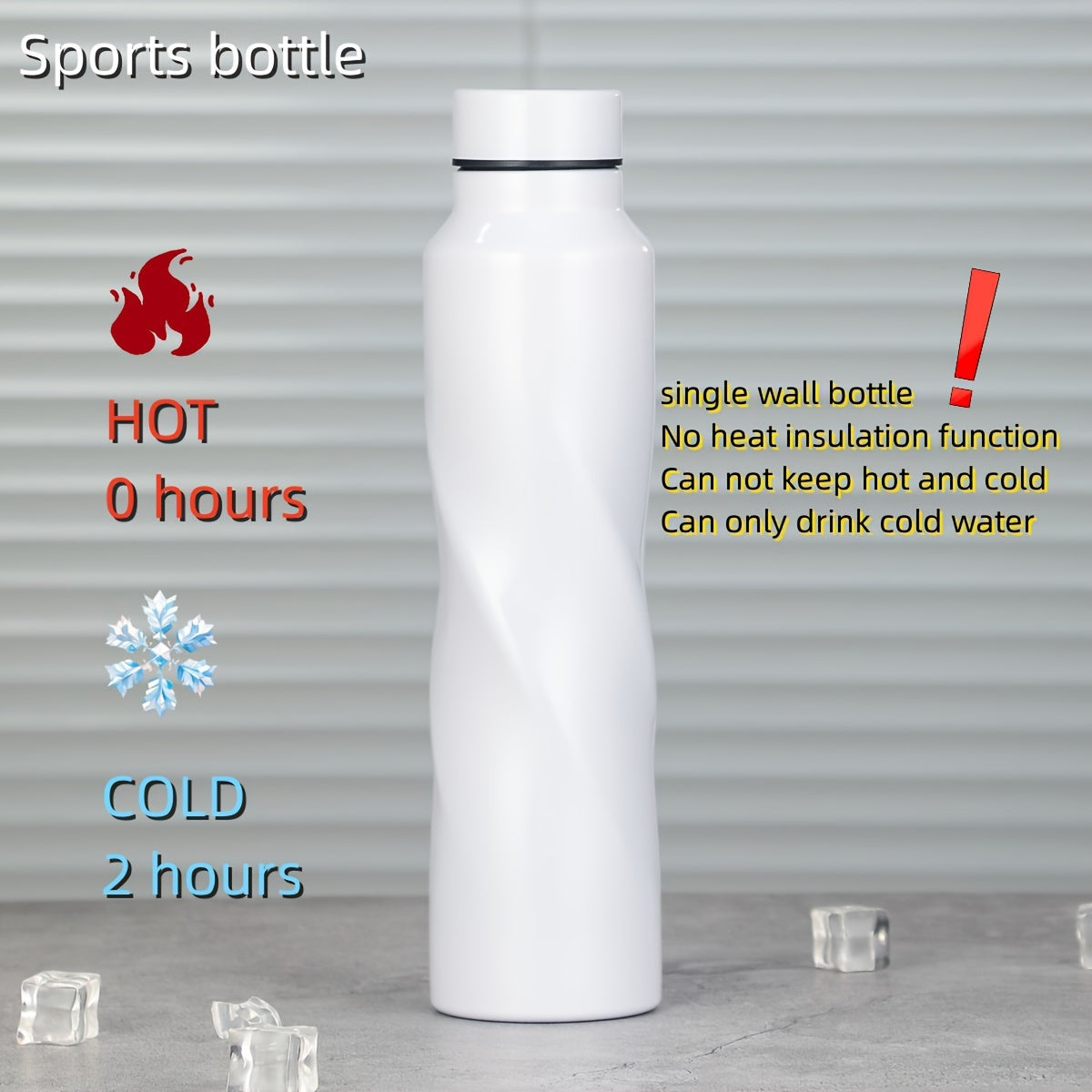 1000ML Stainless Steel Water Bottle - Large Capacity Sports Flask, Lightweight, PVC Free, Hand Wash Only, No Insulation