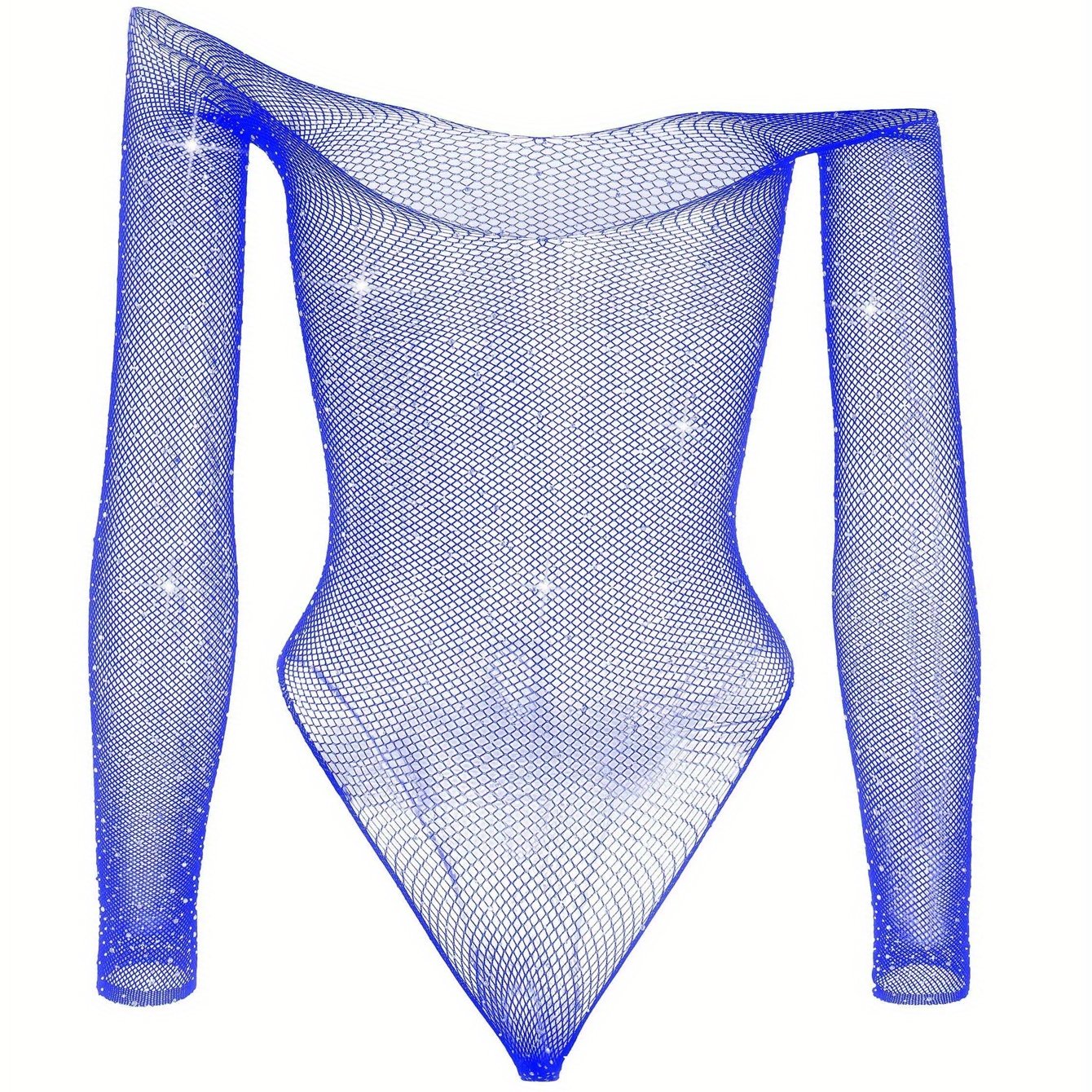 Rhinestone bodysuit for women without lingerie or underpants, featuring a stylish charm design.