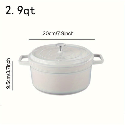 [Highly-Rated Option] Spacious Enamel Dutch Oven - Durable Non-Stick Aluminum Cookware Set, Versatile Casserole Stew Pot for the Kitchen