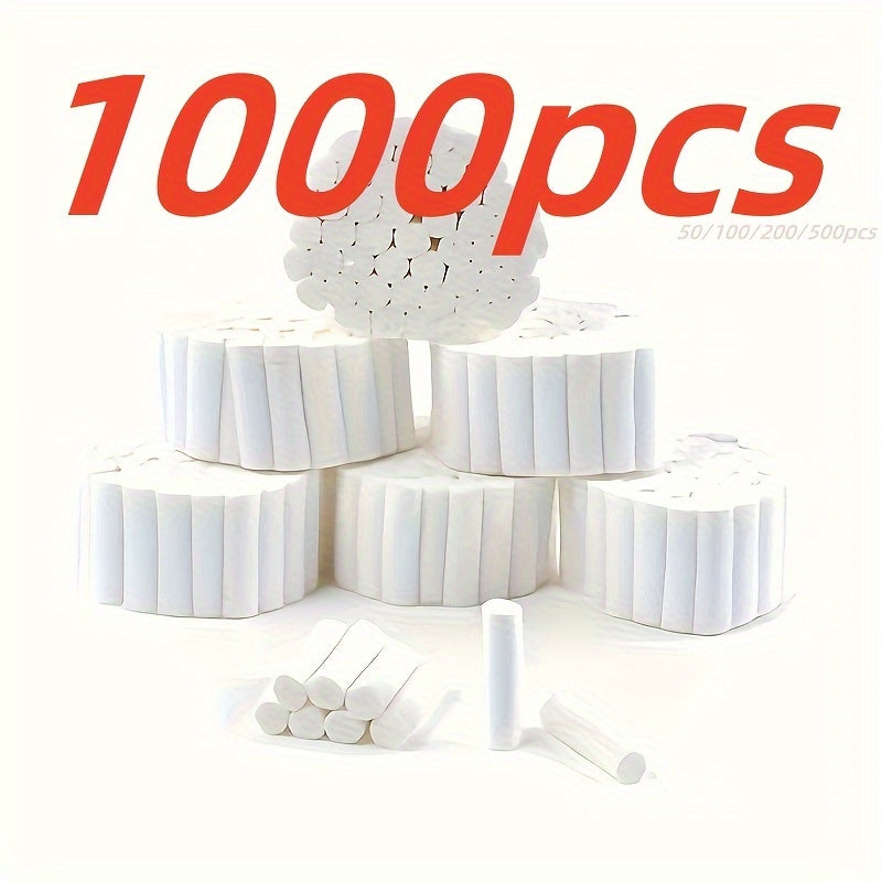 1000/200/100/50pcs Disposable Dental Cotton Rolls, absorbent for mouth and nose.