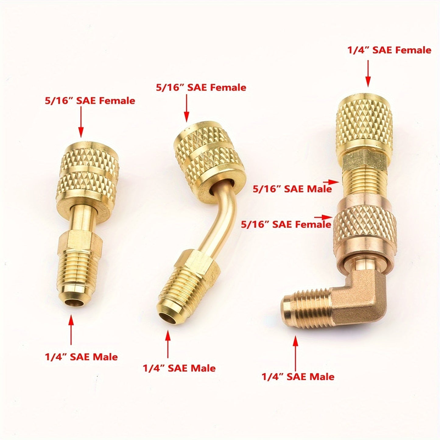 The HVAC Adapter Kit for R410A - Converts 5/16" SAE Female to 1/4" SAE Male Flare for Air Conditioners. Includes Connectors, Accessories, and Expansion for Air Conditioning Systems.