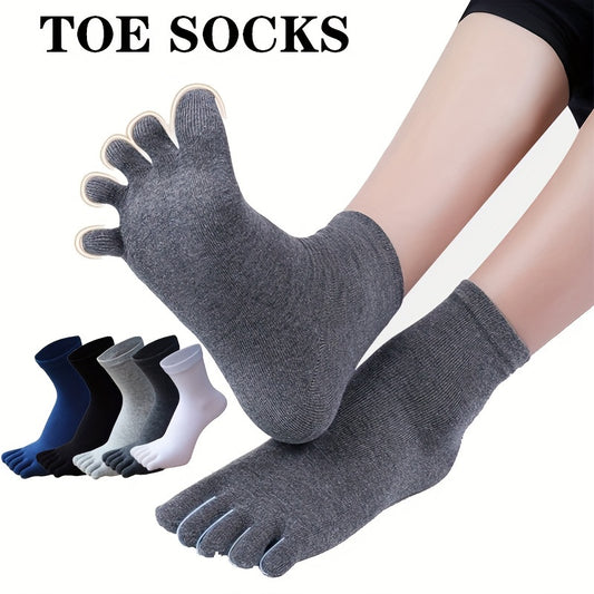 Men's breathable sweat toe socks, novelty sports socks - 1/5 pairs.