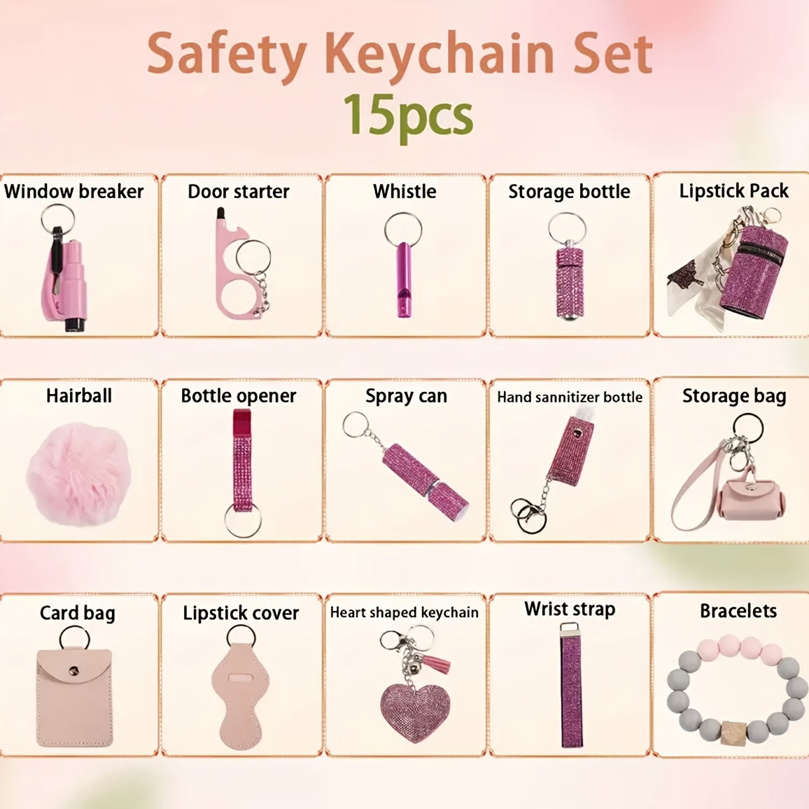 Complete Safety Kit with Personal Alarm and Protective Accessories, Perfect Gift for Women for Everyday Use.