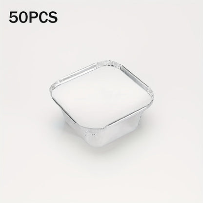 50 or 100 pieces of 7.62 cm Aluminum Foil Square Mini Pans/ Disposable Baking Tart Molds with Paper Lids. Perfect for Baking Tart Eggs, Quiche Pie, Caramel Pudding Pie, and more.