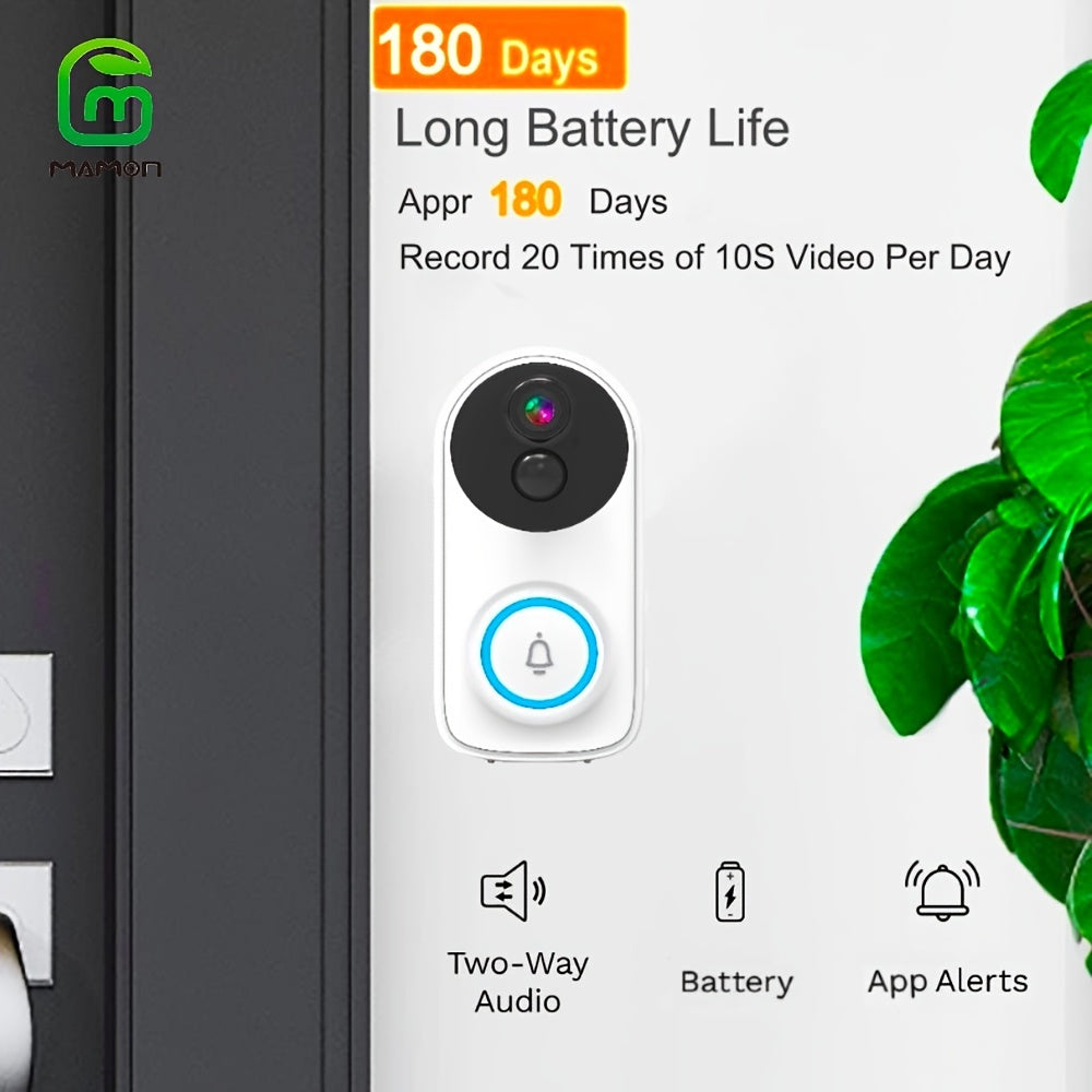 Experience crystal clear video quality with the MAMONCARE 2K HD Video Doorbell Camera. This wireless WiFi camera features two-way audio, smart PIR motion detection, and real-time viewing for both iOS and Android devices. It is also Alexa compatible for