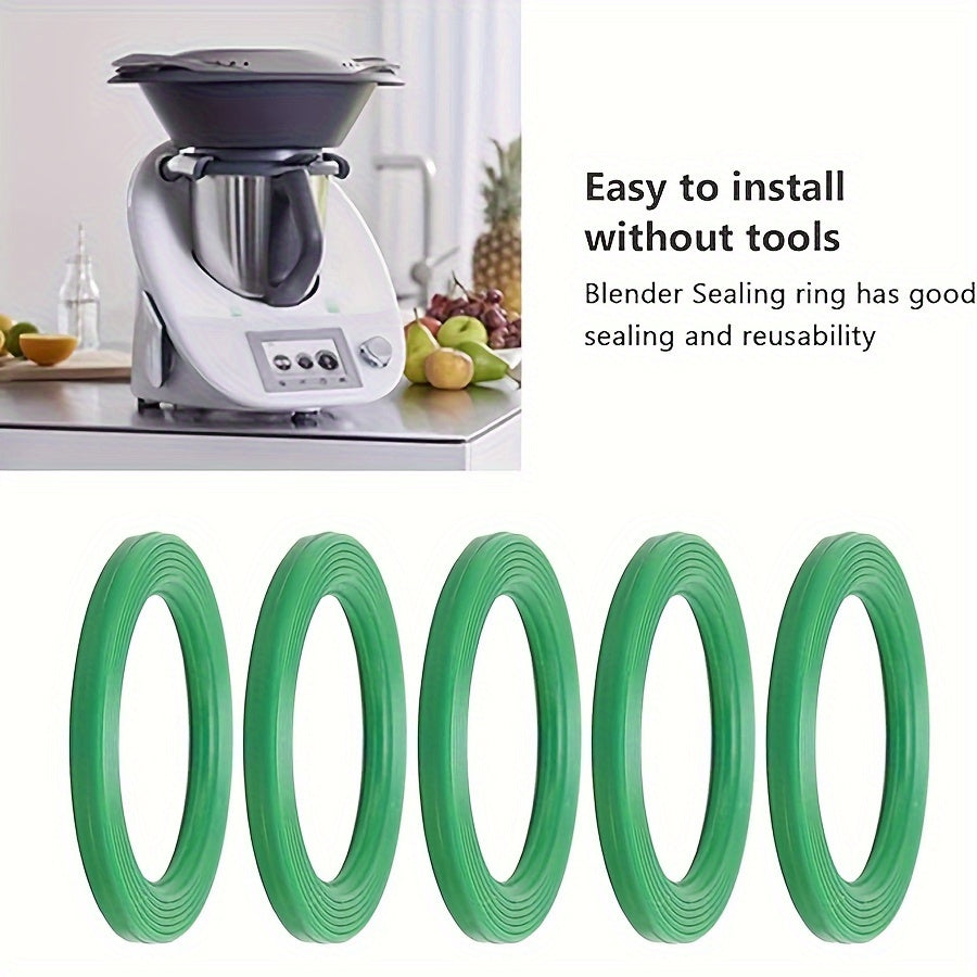 Пакет из 5 силиконовых уплотнительных колец для блендеров Vorwerk Thermomix TM5 TM6 - долговечные заменяемые прокладки, простая установка, уплотнительные O-образные кольца для блендеров, необходимый неэлектрический кухонный аксессуар