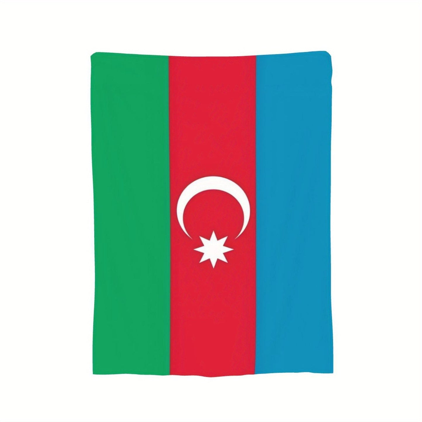 Stay cozy with this Azerbaijan Flag Flannel Throw Blanket! Perfect for all seasons, this blanket features a glamorous style with a digital print of the Azerbaijani flag. Made of non-woven polyester and weighing between 250-300gsm, this blanket is both