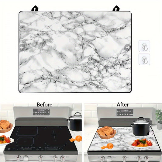 This multipurpose kitchen accessory is a 1 piece marble non-slip stove top cover that is heat resistant and designed to protect induction cookers. It is foldable and can also be used as an electric range mat to prevent scratches. In addition, it is