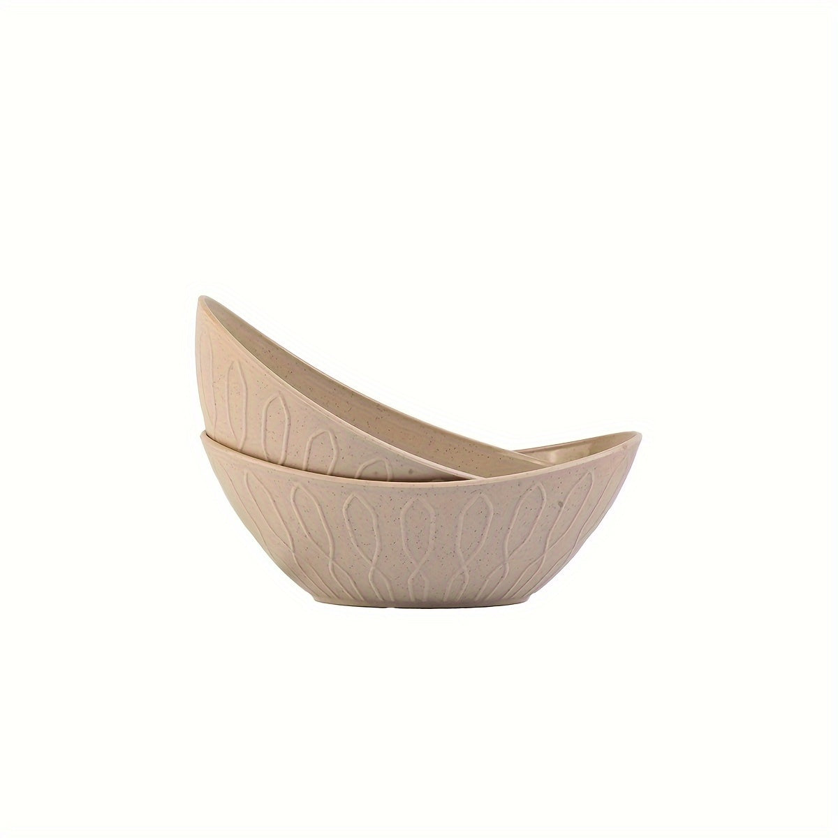 2 Unbreakable bowls shaped like yuanbao, ideal for oatmeal, salads, and pasta in the kitchen and dining area.