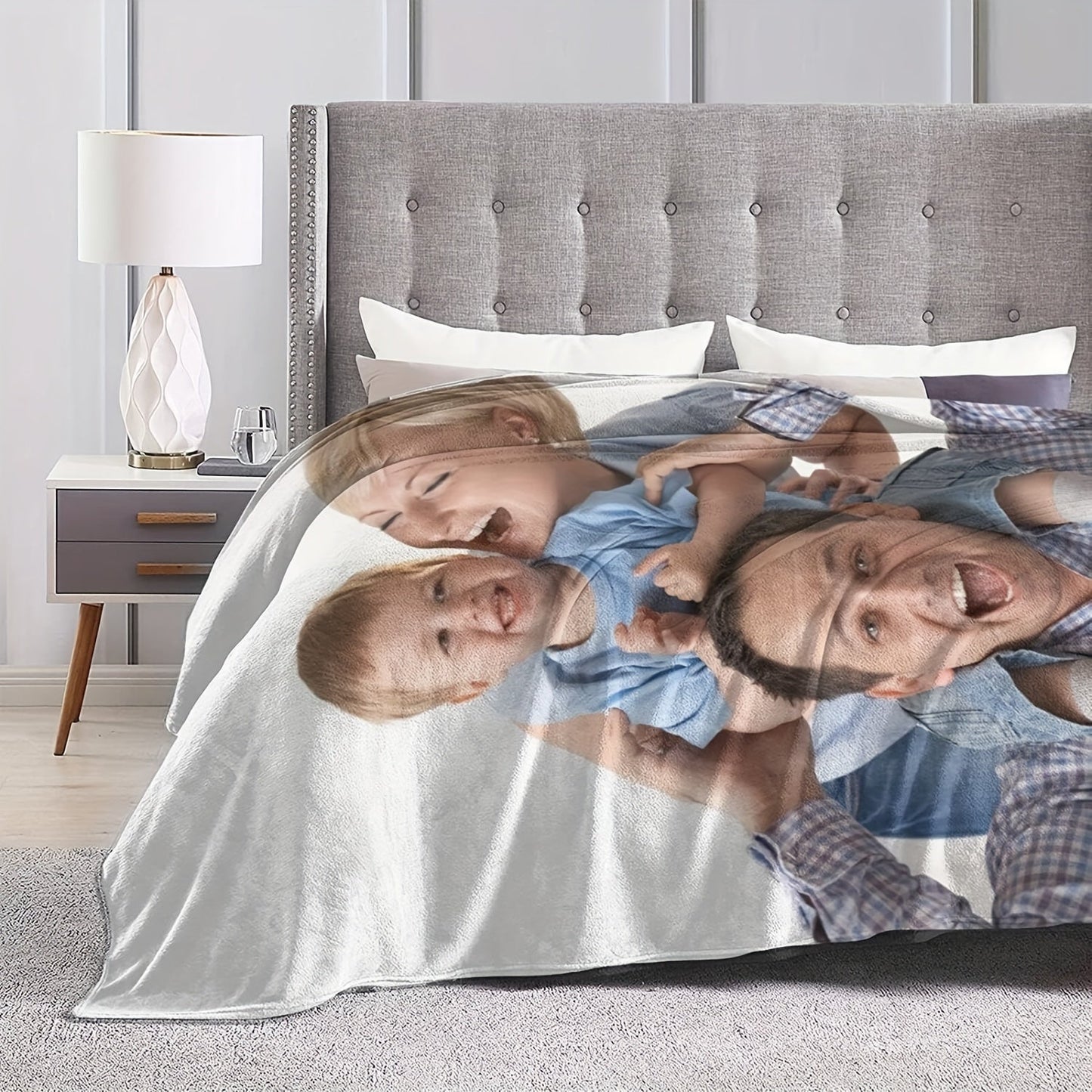 Personalized Custom Blanket with Picture - Perfect Gift for Mom and Dad, Personalized with Your Choice of Photo