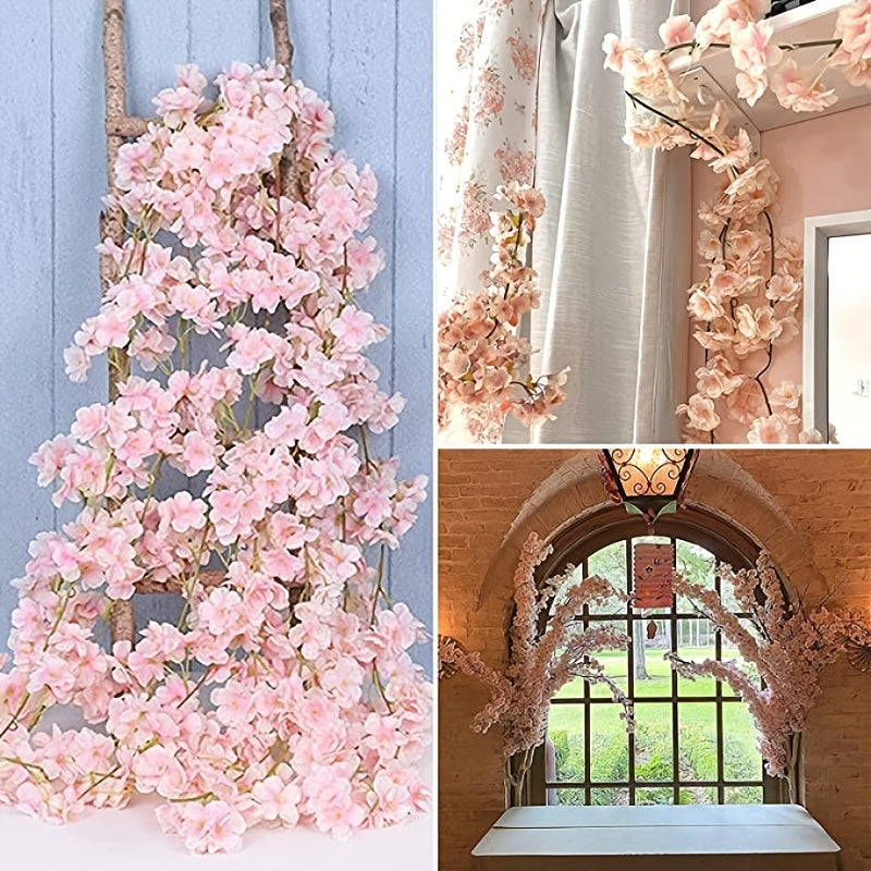 1 artificial sakura vine, 180cm, ideal for wedding and garden decor, home parties, Christmas, and scrapbook projects.