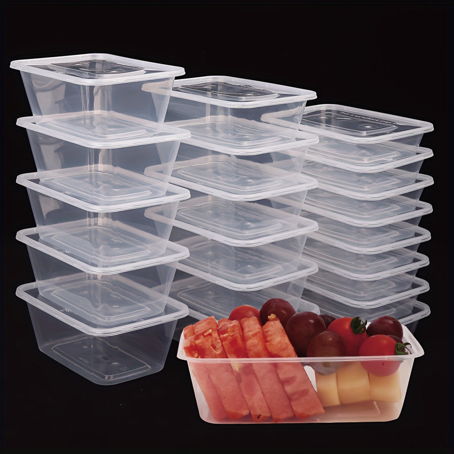 50 BPA-Free Plastic Food Storage Containers with Leakproof Lids - 13/20/26oz, Stackable and Microwave Safe, Perfect for Meal Prep and Takeout. These Durable Rectangular Bento Boxes are Ideal for Kitchen Organization, Making them the Best Christmas and