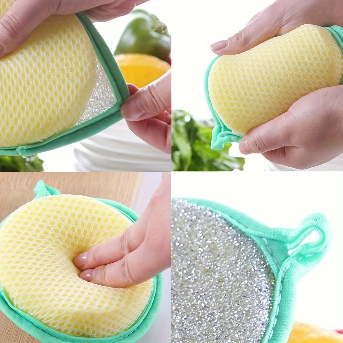 Contemporary Style Polyester Dish Scrubber in a Pack of 1, Non-Stick Oil, High Absorbency, Round Shape, Hand Wash Only, Space Theme Woven Towel for Kitchen Cleaning.