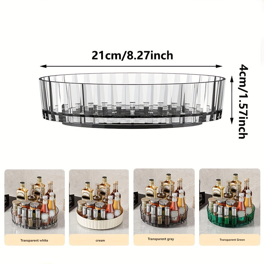 Rotating Seasoning Rack Holder Holds Spice Rack Organizer, Desktop Storage Box, Cosmetics Tray, Fruit Tray, Kitchen Utensils, Apartment and College Dorm Essentials, Perfect for School, Organizing Kitchen Items and Home Storage Accessories