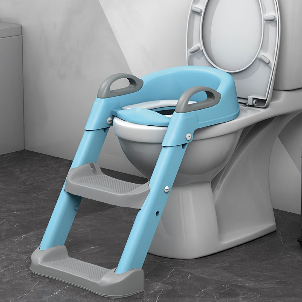 Toilet Training Seat with Ladder and Foldable Potty Seat Cushion for Kids