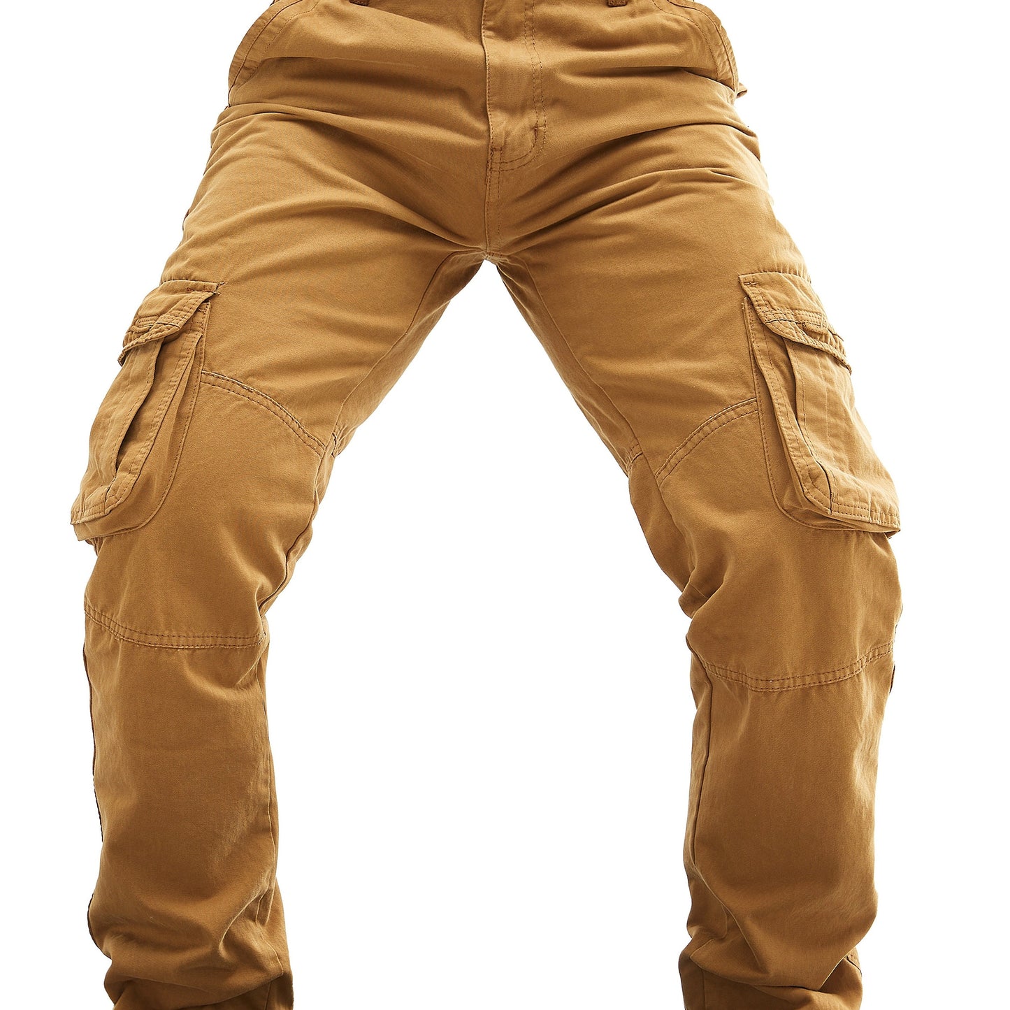 Male Cotton Cargo Pants with Multiple Pockets, Streetwear Style for Spring/Autumn