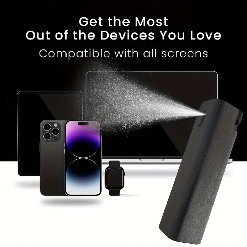 Screen Cleaner and Microfiber Cloth Set, Portable Spray and Wipe for Phone, Computer, Glasses - TSA-Approved Size, Alcohol & Ammonia-Free (Empty, No Liquid)