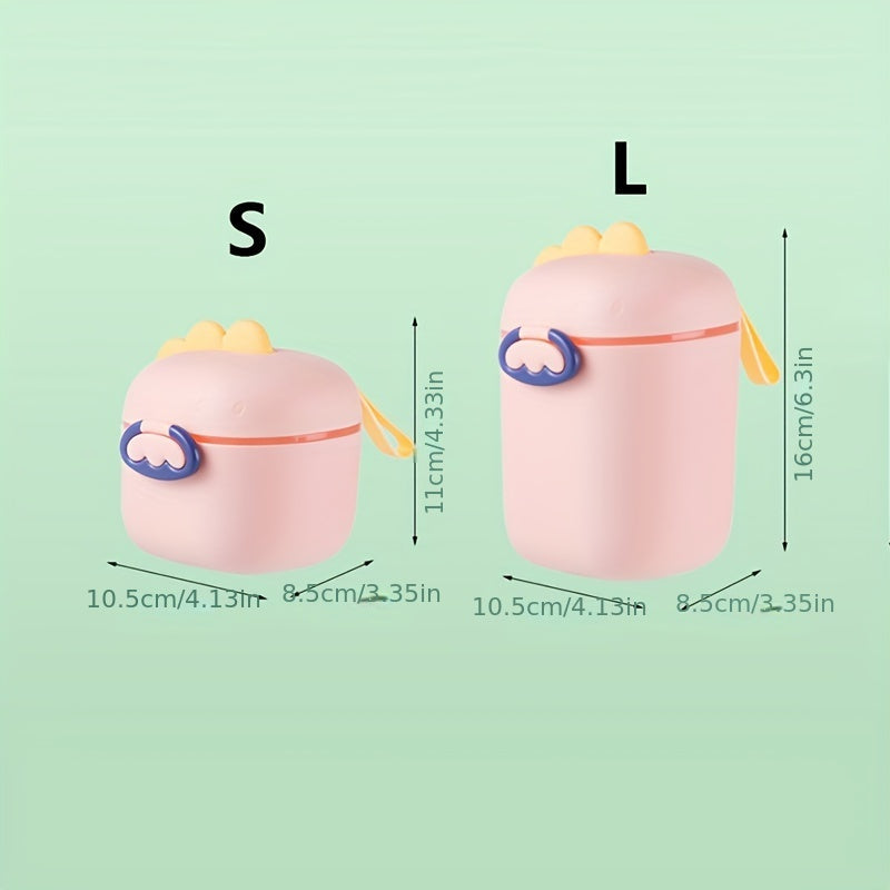 Cute Dinosaur-Inspired Children's Formula Dispenser - Convenient, Spacious, Sealed Snack & Food Storage Container with Secure Lid