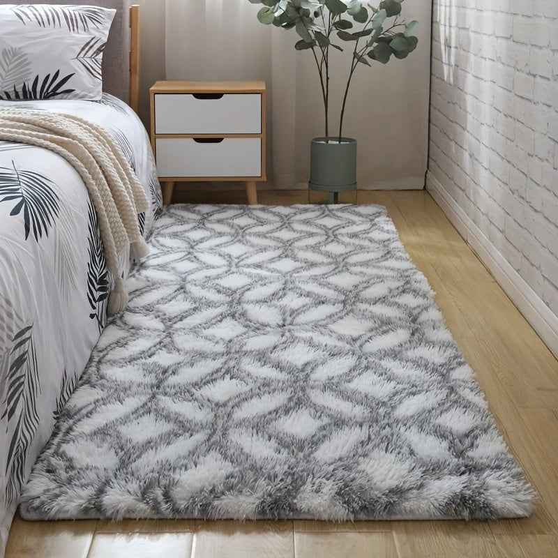 Upscale Plush Shag Bedroom Rug - Soft, Non-Slip, and Easy to Clean Carpet with Adorable Ring Design - Ideal for Living Room, Nursery, and Home Décor.