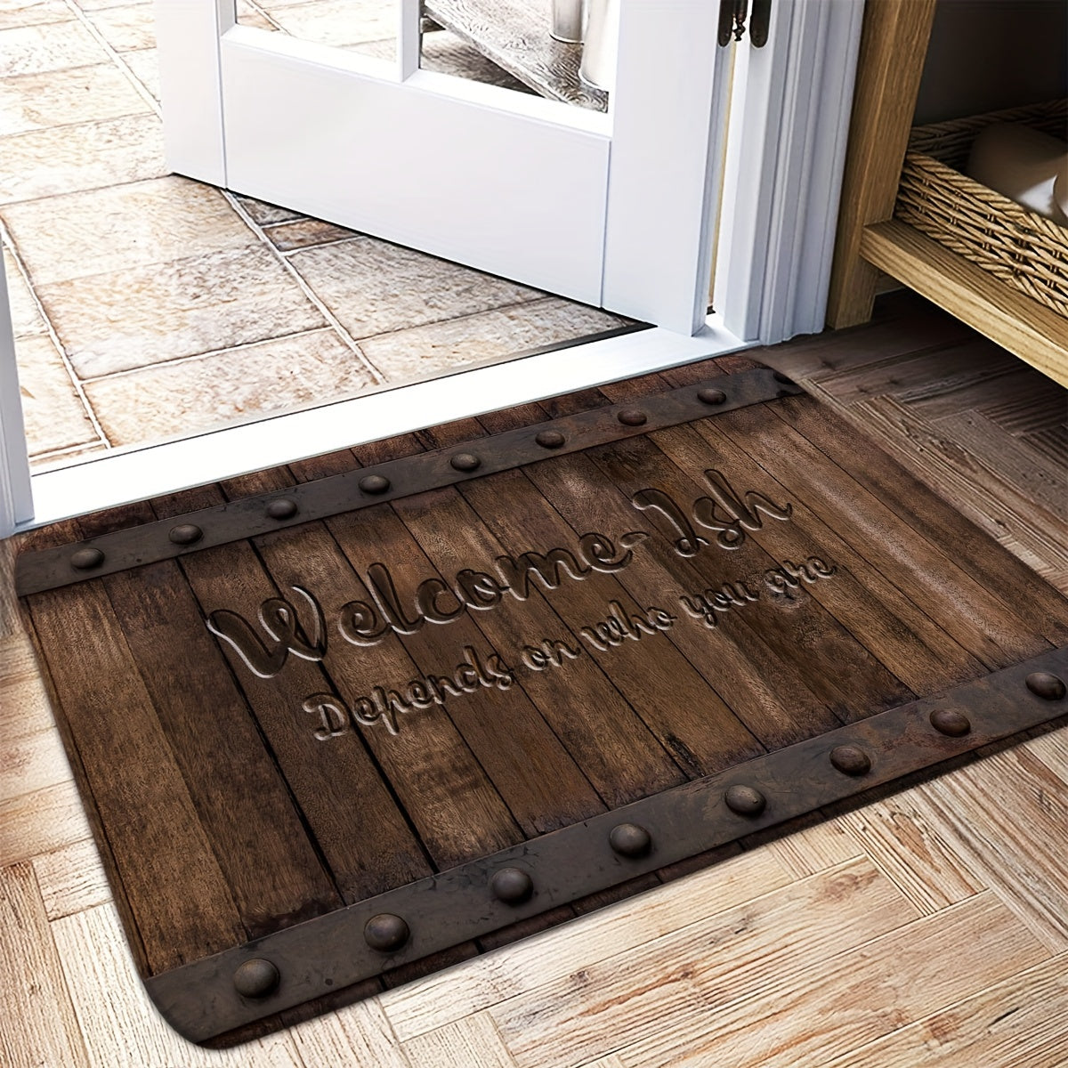 Rustic Welcome Mat - Anti-Slip, Easy to Clean Rug for Any Room - Stylish Farmhouse Design