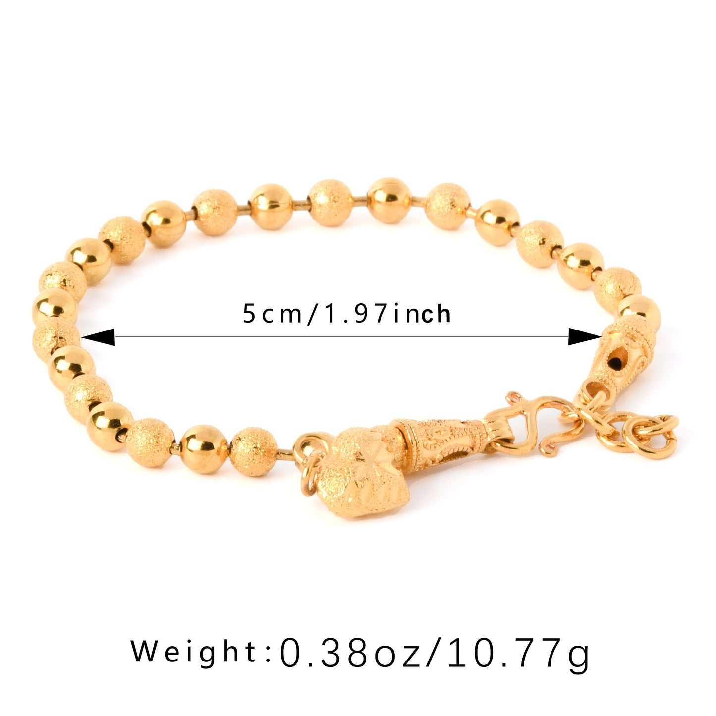 Stylish Beaded Bracelet with Adjustable Length - Crafted from 18K Gold-Plated Titanium Steel, Allergy-Free & Long-Lasting - Ideal Present for Her on Valentine's Day, Mother's Day, Birthdays & Special Occasions