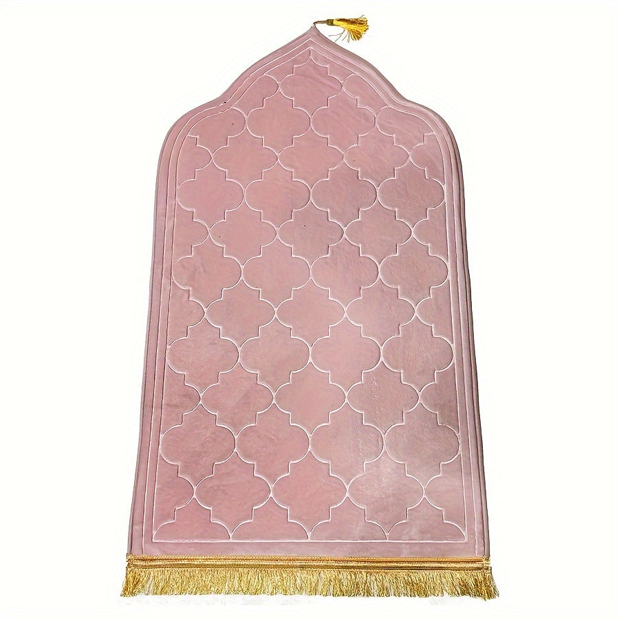 Premium outdoor prayer mat with tassel design - non-slip, durable, and comfortable for home and garden decor.