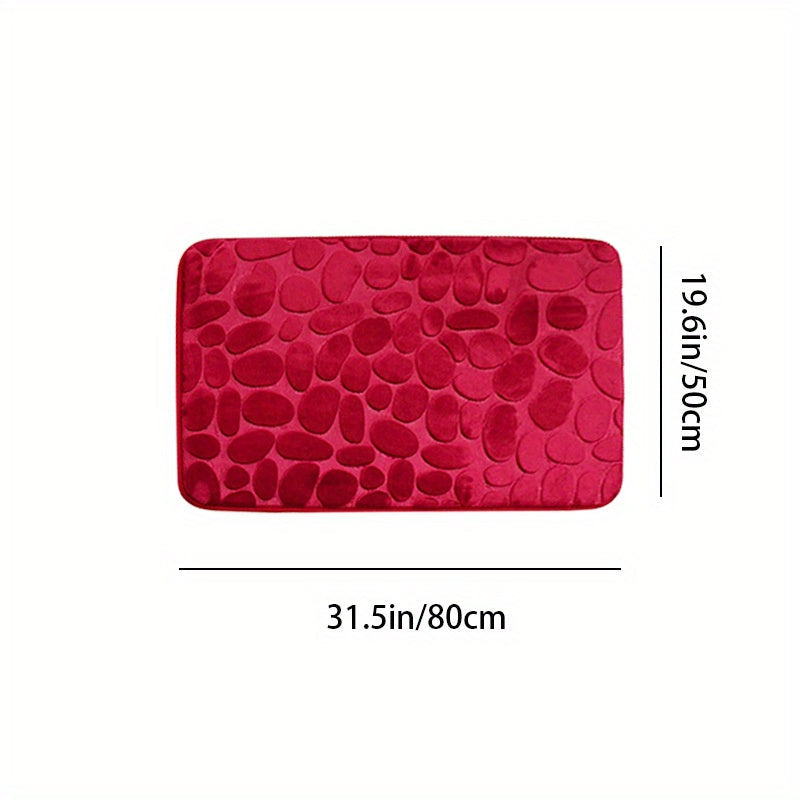 Pebble Embossed Non-Slip Bathroom Bath Mat Set with Memory Foam - Super Soft, Absorbent, and Quick-Drying Rug for Comfort and Safety. Machine Washable and Thick for a luxurious feel in your bathroom.