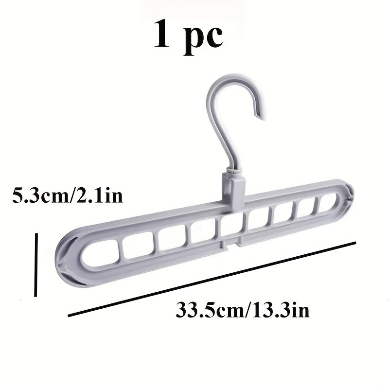 Space-Saving 9-in-1 Folding Clothes Hanger with 9 Holes, Lightweight Plastic Drying Rack, Organizer for Underwear, Travel, Bathroom, Bedroom, Closet, Wardrobe, Home, Dorm Room. Can be Wall-Mounted.